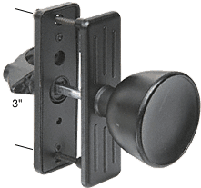 C.R. Laurence Black Screen and Storm Door Knob Latch 3&quot; Screw Holes | SK600BL