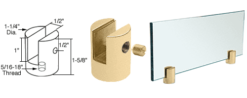 C.R. Laurence CRL Brass Slot Mount Standoff for 1/2&quot; Panels | SM12BR
