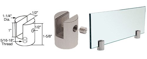 C.R. Laurence CRL Brushed Stainless Slot Mount Standoff for 1/2&quot; Panels | SM12BS