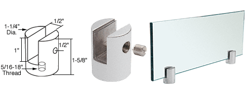 C.R. Laurence CRL Chrome Slot Mount Standoff for 1/2&quot; Panels | SM12CH