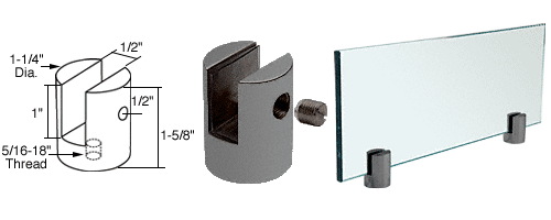 C.R. Laurence CRL Gun Metal Slot Mount Standoff for 1/2&quot; Panels | SM12GM