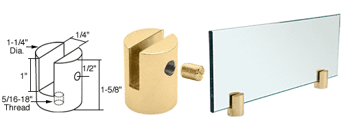 C.R. Laurence CRL Brass Slot Mount Standoff for 1/4&quot; Panels | SM14BR