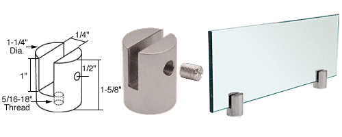 C.R. Laurence CRL Brushed Stainless Slot Mount Standoff for 1/4&quot; Panels | SM14BS