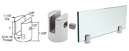 C.R. Laurence CRL Chrome Slot Mount Standoff for 3/8&quot; Panels | SM38CH