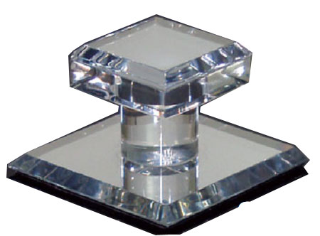 Clear Acrylic Stick-On Mirror Knob - 1-3/4&quot; Square | SMPC3 | SMPC3