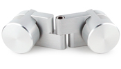 Standoff Fixed Hinge with Edge Grip &amp; Threaded Cap- 1-1/4&quot; Diameter, Holds 1/4&quot; to 1/2&quot; Thick Materials | GSOAEGH16