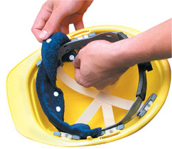 Snap-on Sweatband for Hard Hats, Navy | SOSB870