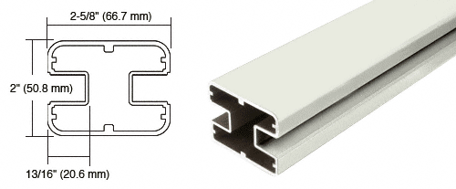 C.R. Laurence CRL Oyster White 36&quot; Long 2&quot; x 2-5/8&quot; Square 180 Degree Post | SP360W