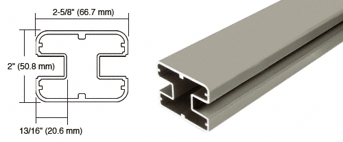 C.R. Laurence CRL Beige Gray 48&quot; Long 2&quot; x 2-5/8&quot; Square 180 Degree Post | SP48BGY