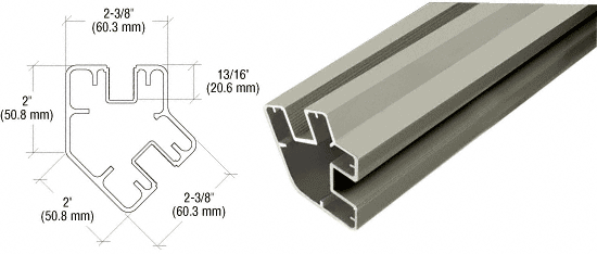 C.R. Laurence CRL Beige Gray 60&quot; Long 2&quot; x 2-3/8&quot; Rectangular 135 Degree Post | SP560BGY