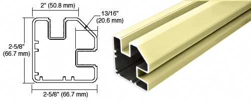 C.R. Laurence CRL Chromate (Unfinished) 60&quot; Long 2&quot; x 2-5/8&quot; Square 90&amp;ordm; Post | SP960CRM