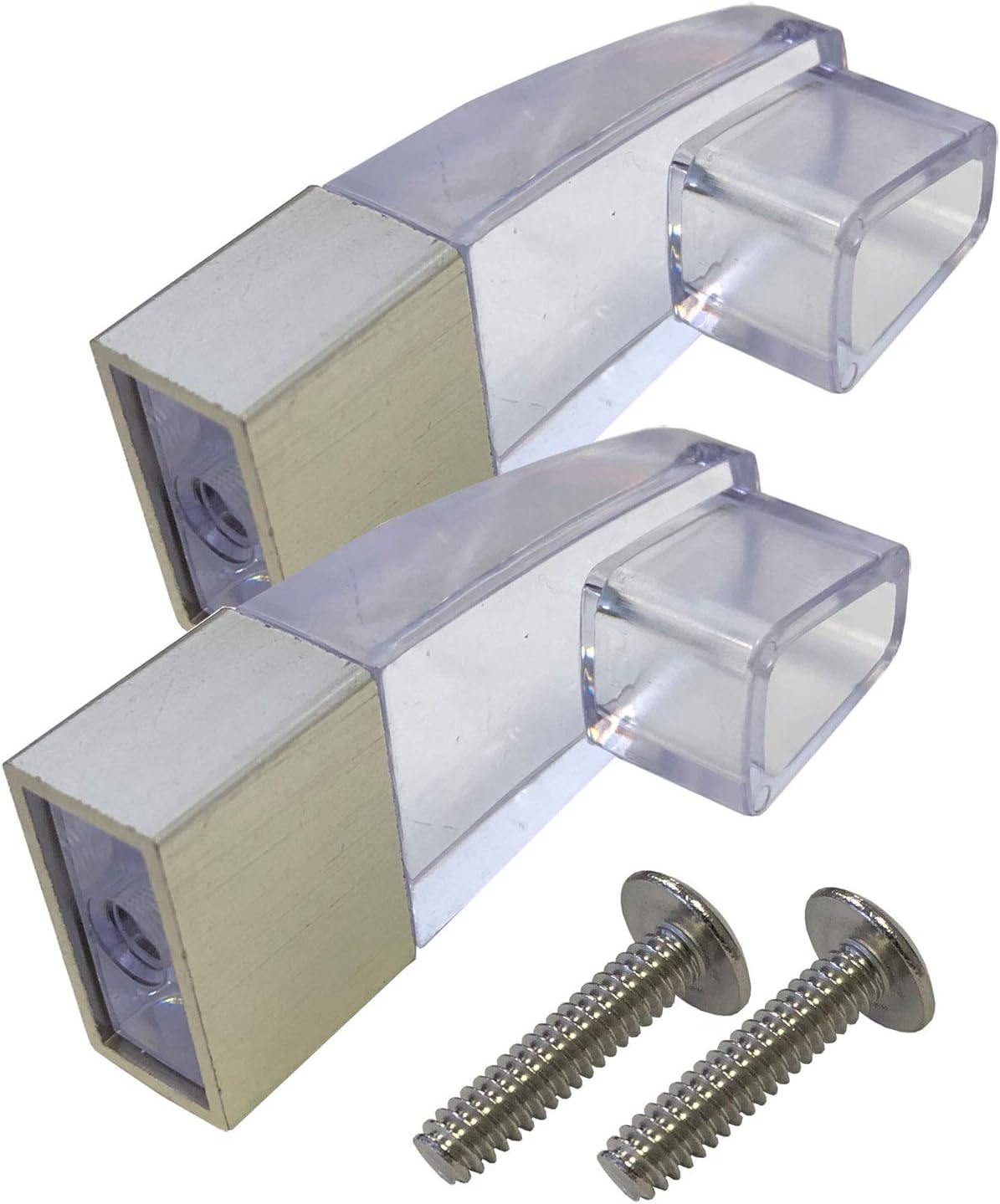 Clear Acrylic Towel Bar Brackets with Brushed Nickel Sleeve | SPAB4125BN