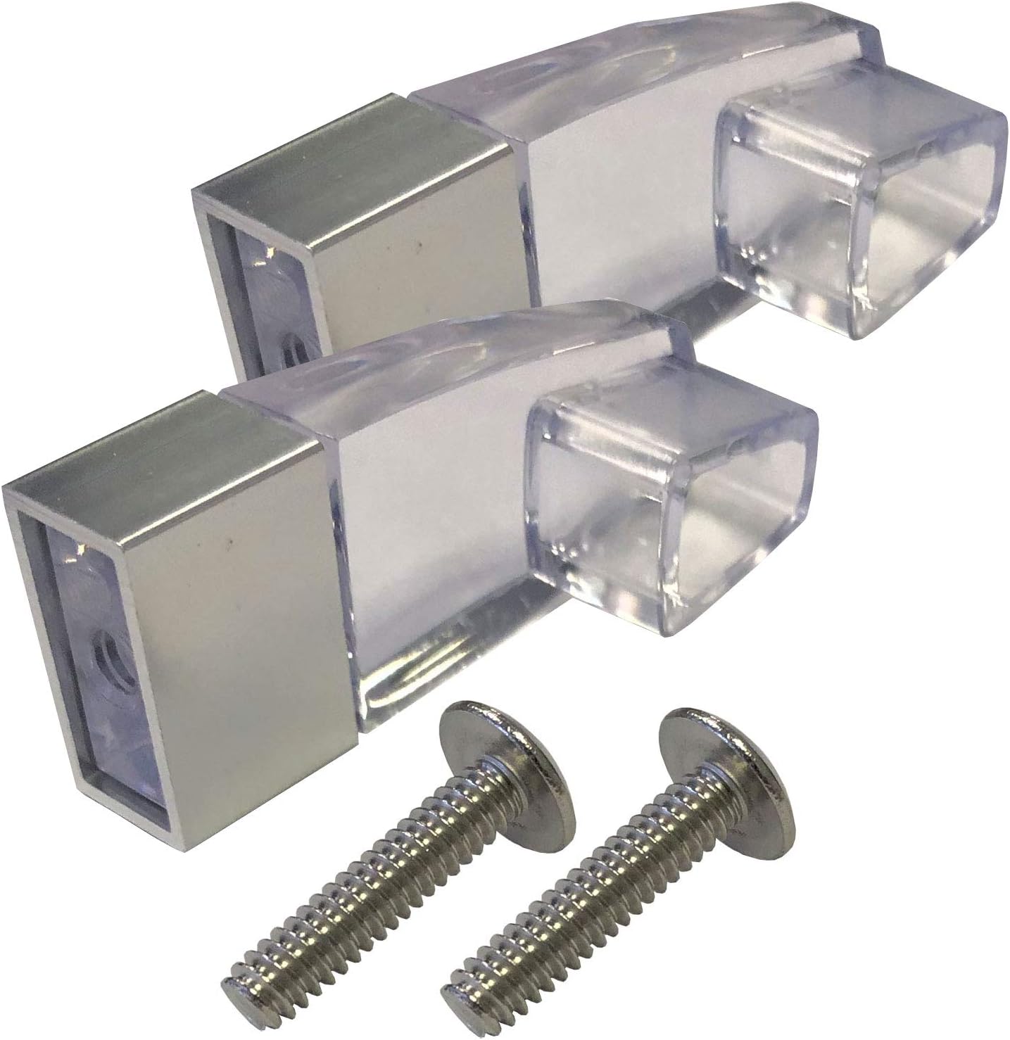 Clear Acrylic Towel Bar Brackets with Bright Chrome Sleeve | SPAB4125CH