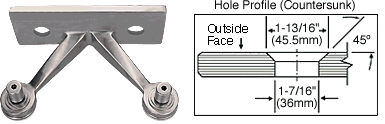 C.R. Laurence CRL Brushed Stainless 2-Way Heavy Duty Fin Stabilized Wall Mount Spider Fitting | SPF412HBS