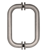 CRL Brushed Nickel 6&quot; Back-To-Back Solid Brass 3/4&quot; Diameter Pull Handles with Metal Washers | SPH6BN
