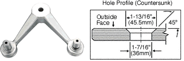 C.R. Laurence CRL Polished Stainless 2-Way &quot;V&quot; Heavy-Duty Post Mounted Spider Fitting | SPP2VHPS