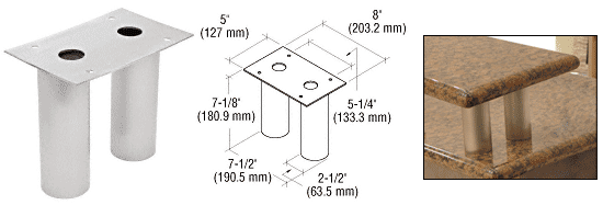 C.R. Laurence CRL Round  7-1/8&quot; Brushed Stainless Steel Post Support | SPS6R