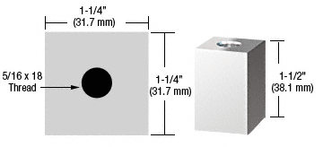 C.R. Laurence CRL Chrome 1-1/4&quot; Square Standoff Base 1-1/2&quot; Long | SQ125112CH