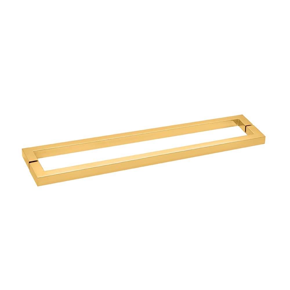 CRL Polished Brass &quot;SQ&quot; Style 18&quot; Back-to-Back Towel Bar | SQ18X18BR