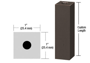 C.R. Laurence CRL Oil Rubbed Bronze 1&quot; Square Standoff Base Custom Length | SQ1C0RB