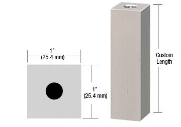 C.R. Laurence CRL Brushed Stainless 1&quot; Square Standoff Base Custom Length | SQ1CBS