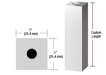 C.R. Laurence CRL Polished Stainless 1&quot; Square Standoff Base Custom Length | SQ1CPS