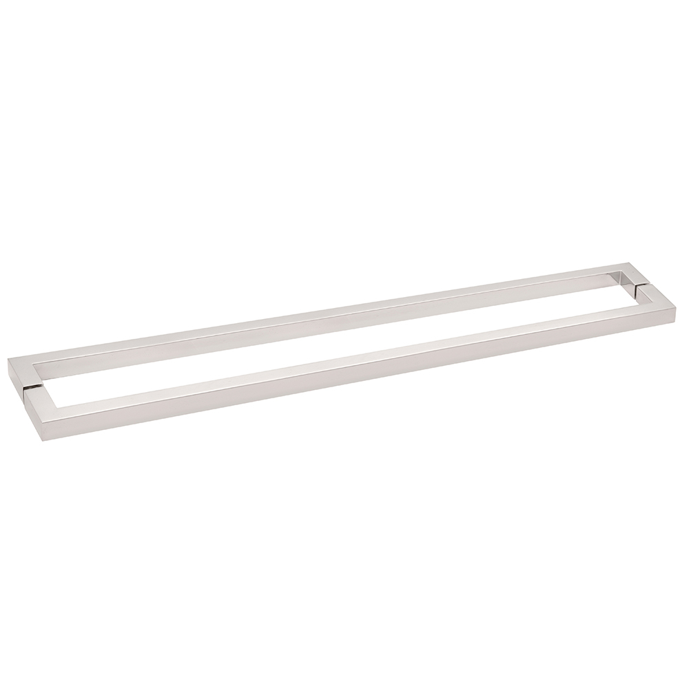 CRL Polished Nickel &quot;SQ&quot; Style 24&quot; Back-to-Back Towel Bar | SQ24X24PN
