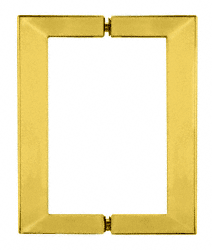 CRL Polished Brass 6&quot; x 6&quot; SQ Series Square Tubing Back-to-Back Pull Handle  | SQ6X6BR