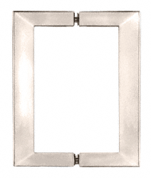 CRL Polished Nickel 6&quot; x 6&quot; SQ Series Square Tubing Back-to-Back Pull Handle  | SQ6X6PN
