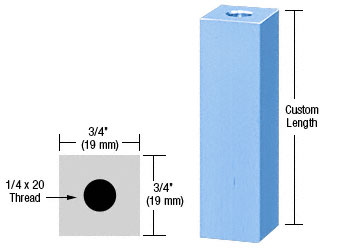 C.R. Laurence CRL Custom Paint 3/4&quot; Square Standoff Base Custom Length | SQ75CPT