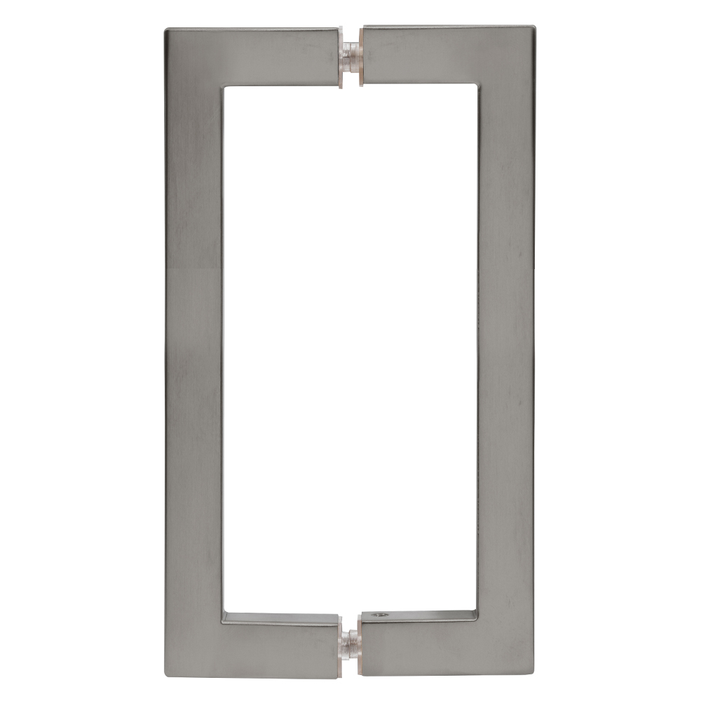 CRL Brushed Nickel 8&quot; x 8&quot; SQ Series Square Tubing Back-to-Back Pull Handle | SQ8X8BN