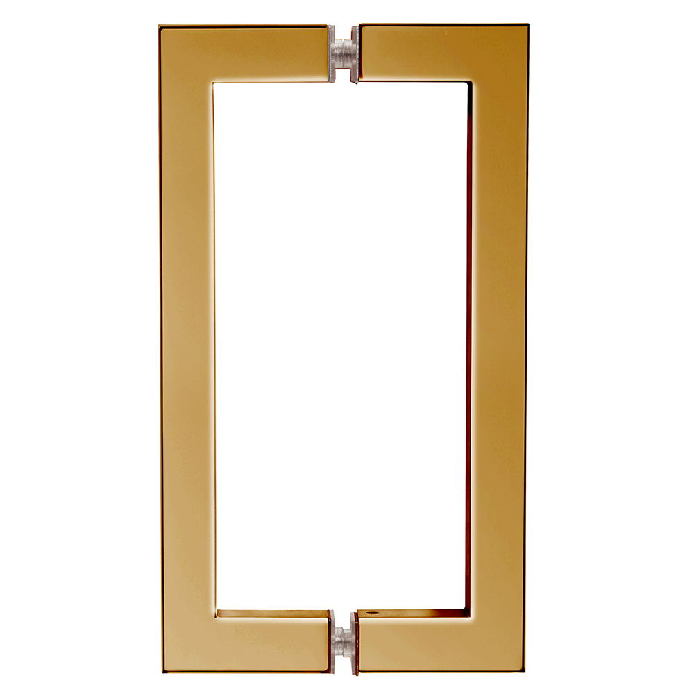 CRL Polished Brass 8&quot; x 8&quot; SQ Series Square Tubing Back-to-Back Pull Handle | SQ8X8BR