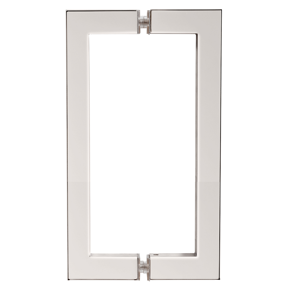 CRL Polished Nickel 8&quot; x 8&quot; SQ Series Square Tubing Back-to-Back Pull Handle | SQ8X8PN