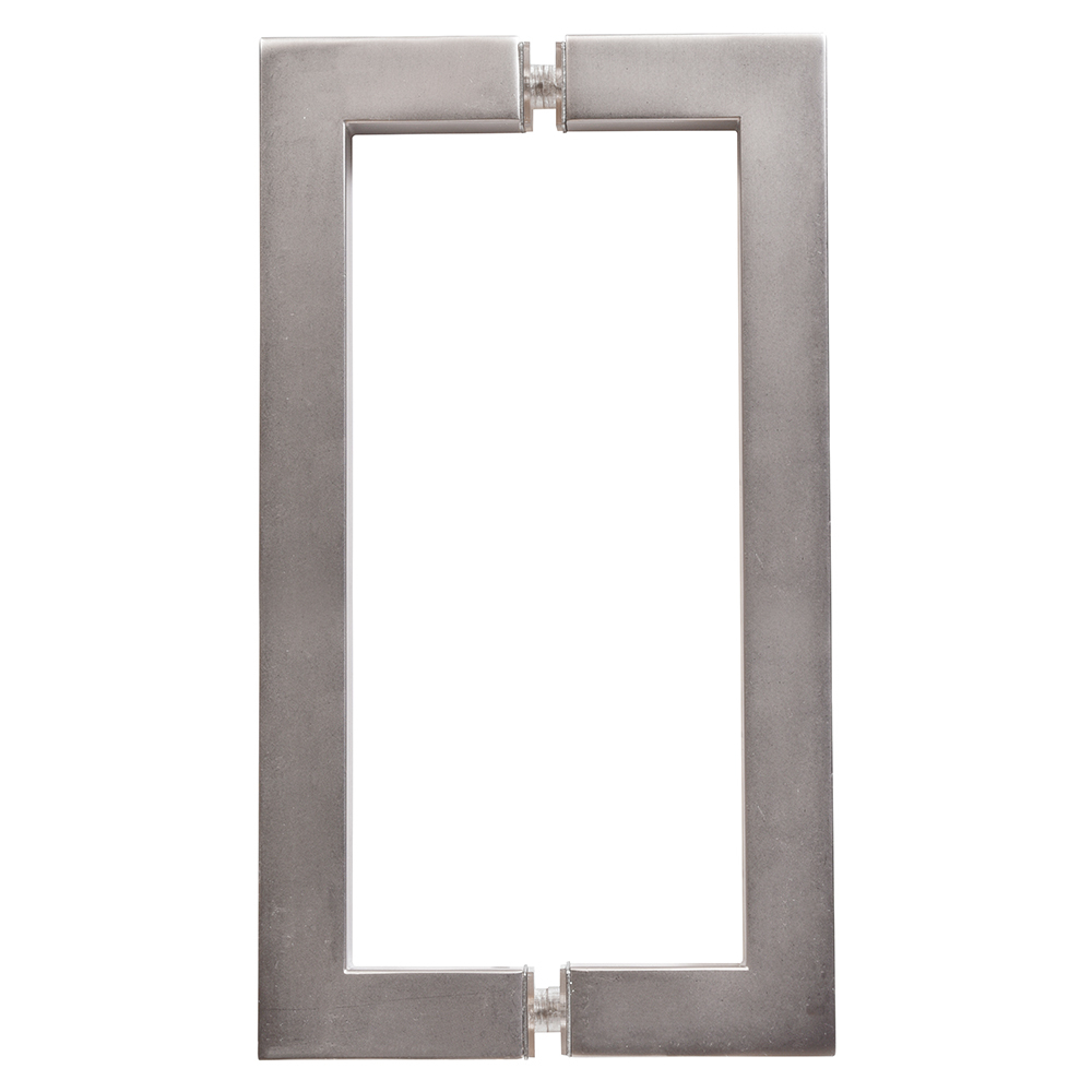 CRL Satin Nickel 8&quot; x 8&quot; SQ Series Square Tubing Back-to-Back Pull Handle | SQ8X8SN