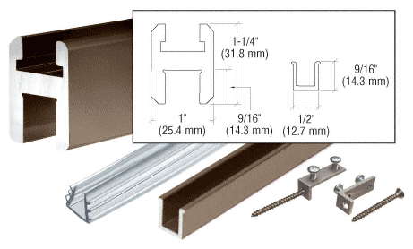 C.R. Laurence CRL Oil Rubbed Bronze 95&quot; Flat/Flat Profile Deluxe Shower Door Header Kit | SQH9800RB