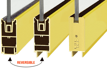 C.R. Laurence CRL Polished Brass 4&quot; Square Sidelite Rail - 120&quot; Long | SR4SPB3812SL