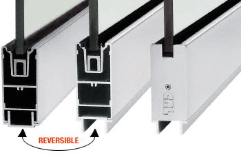 C.R. Laurence CRL Polished Stainless 4&quot; Square Sidelite Rail for 3/8&quot; and 1/2&quot; Glass - Custom Length | SR4SPS3812CL