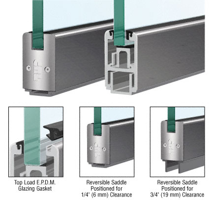 C.R. Laurence CRL Custom Length Brushed Stainless 2-5/16&quot; Low Profile Sidelite Rail With Saddle | SR2SBS12CL