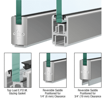 C.R. Laurence CRL Satin Anodized 2-5/16&quot; Low Profile Sidelite Rail With Saddle - 120 in Long | SR2SSA12SL