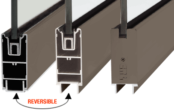 C.R. Laurence CRL Brushed Stainless Anodized 4&quot; Square Sidelite Rail for 3/4&quot; Glass - Custom Length | SR4S0RB34CL