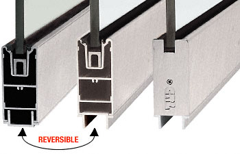 C.R. Laurence CRL Brite Brushed Anodized 4&quot; Custom Length Square Sidelite Rail for 3/8&quot; and 1/2&quot; Glass | SR4SBBA3812CL