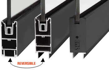 C.R. Laurence CRL Black Anodized 4&quot; Square Sidelite Rail for 3/4&quot; Glass - Custom Length | SR4SBL34CL