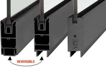 C.R. Laurence CRL Black 4&quot; Square Sidelite Rail for 3/8&quot; and 1/2&quot; Glass - Custom Length | SR4SBL3812CL