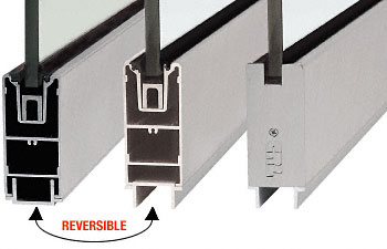 C.R. Laurence CRL Brushed Stainless Anodized 4&quot; Custom Length Square Sidelite Rail for 3/8&quot; and 1/2&quot; Glass | SR4SBSA3812CL