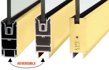 C.R. Laurence CRL Satin Brass 4&quot; Custom Length Square Sidelite Rail for 3/4&quot; Glass | SR4SSB34CL