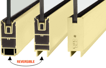 C.R. Laurence CRL Satin Brass 4&quot; Square Sidelite Rail for 3/8&quot; and 1/2&quot; Glass - Custom Length | SR4SSB3812CL