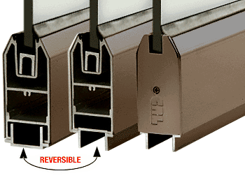 C.R. Laurence CRL Oil Rubbed Bronze 4&quot; Tapered Sidelite Rail for 3/8&quot; or 1/2&quot; Glass - Custom Length | SR4T0RB3812CL