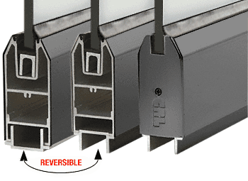 C.R. Laurence CRL Black 4&quot; Tapered Sidelite Rail for 3/8&quot; or 1/2&quot; Glass - Custom Length | SR4TBL3812CL