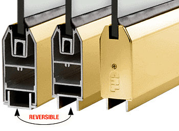 C.R. Laurence CRL Polished Brass 4&quot; Tapered Sidelite Rail - 120&quot; Long | SR4TPB3812SL