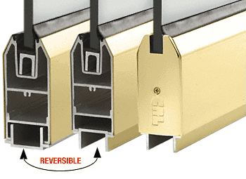 C.R. Laurence CRL Satin Brass 4&quot; Custom Length Tapered Sidelite Rail for 3/8&quot; or 1/2&quot; Glass | SR4TSB3812CL